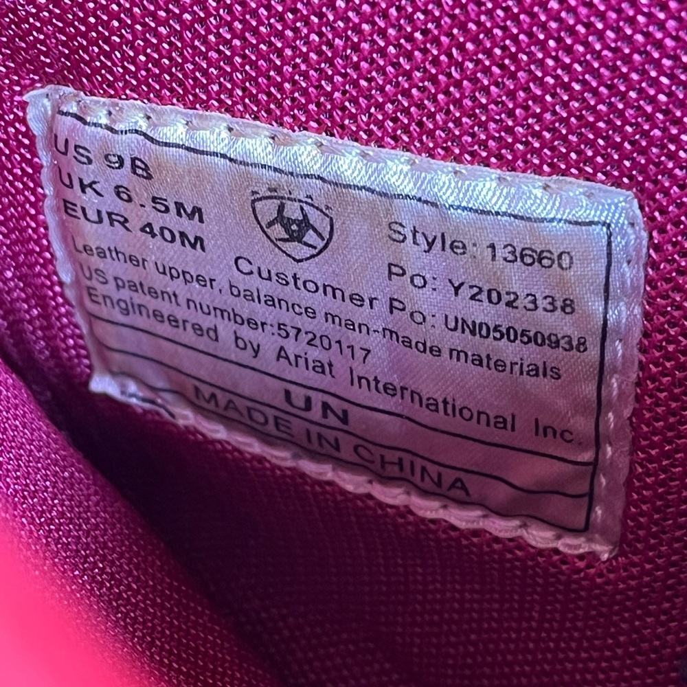 Ariat Cowboy Boots, ladies size 9, black & red - Picture 3 of 4